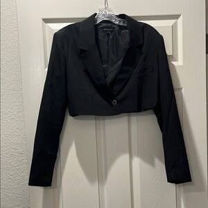 Black Women's Cropped Blazer